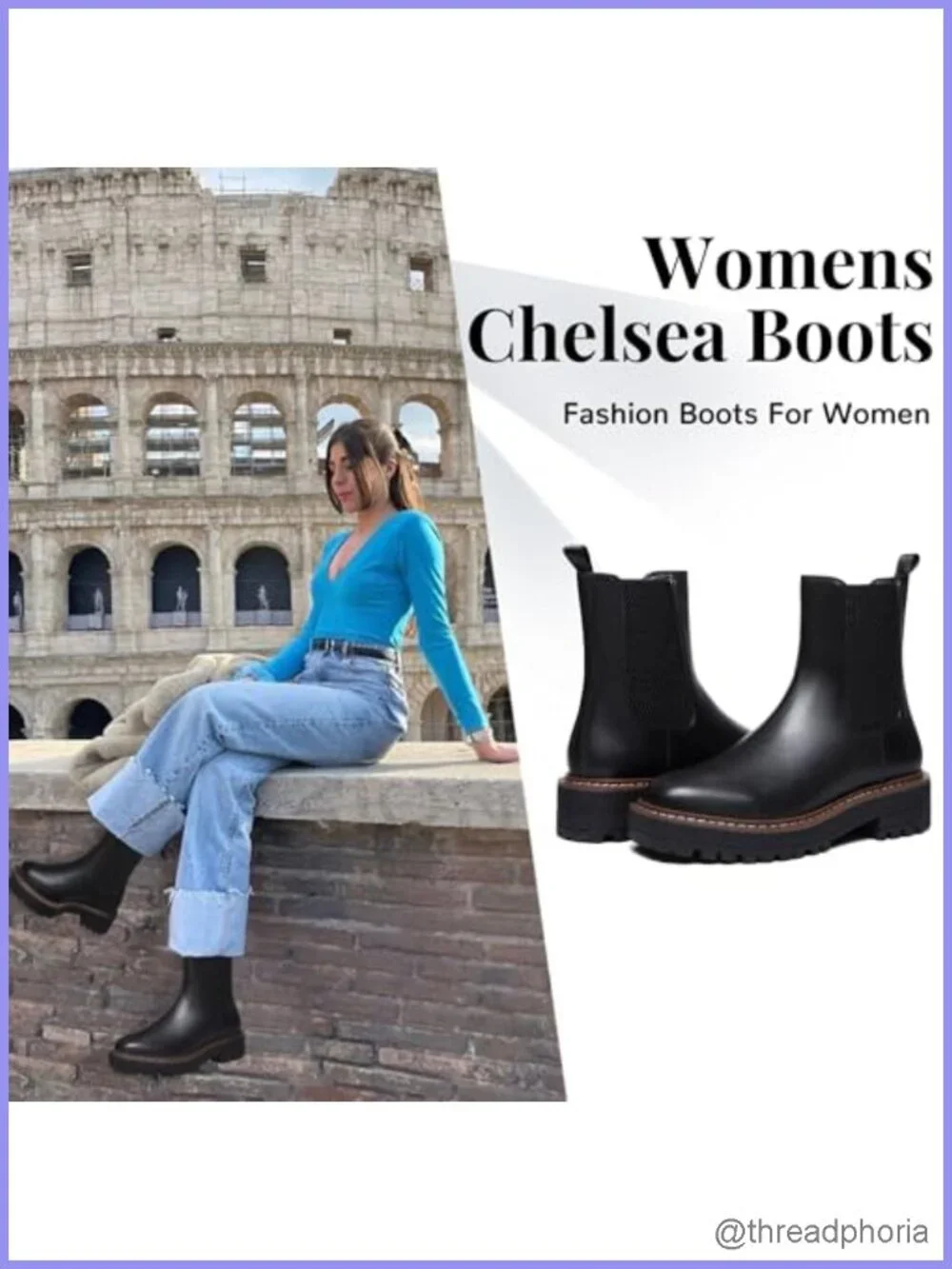 Women's Low Heel Chelsea Platform Ankle Boots PU Faux Sheepskin